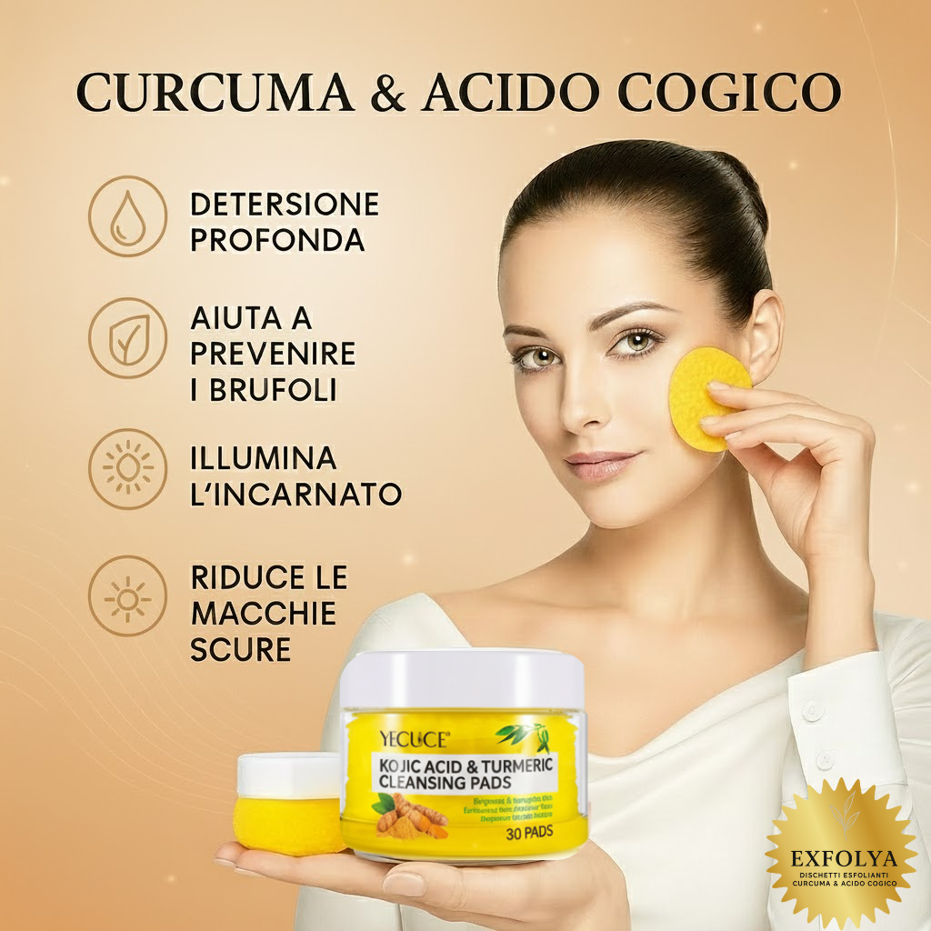 EXFOLYA Dischetti Esfolianti alla Curcuma e Acido Cogico