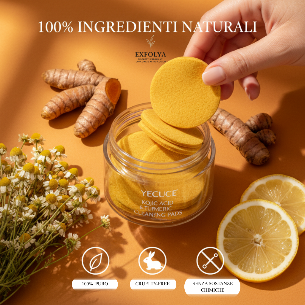 EXFOLYA Dischetti Esfolianti alla Curcuma e Acido Cogico