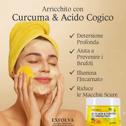 EXFOLYA Dischetti Esfolianti alla Curcuma e Acido Cogico