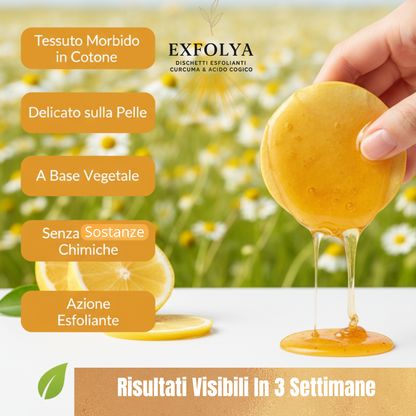 EXFOLYA Dischetti Esfolianti alla Curcuma e Acido Cogico